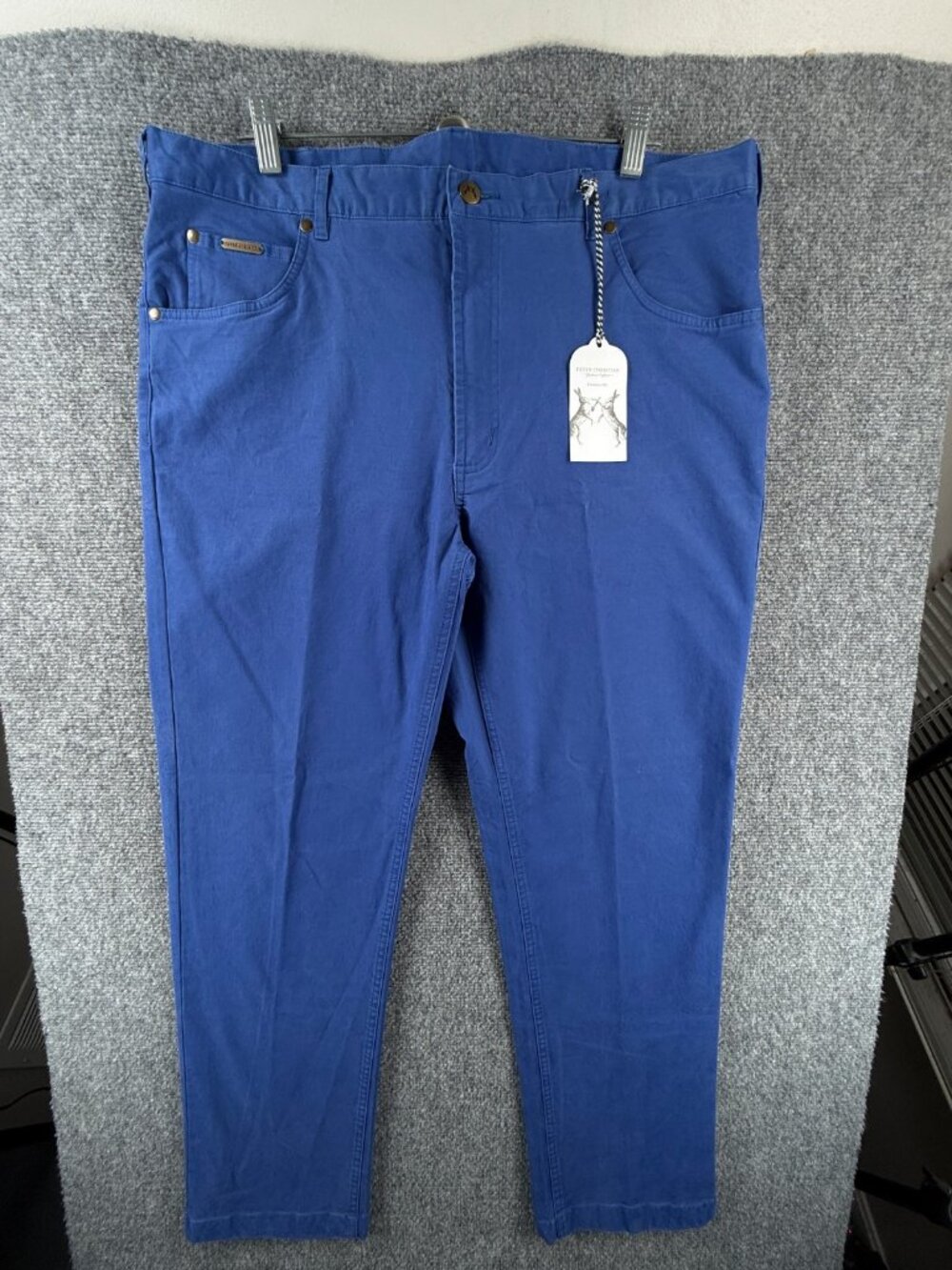 NWT Peter Christian 38x30 Vibrant Blue Chino Pants Cotton Spandex MT33 Men